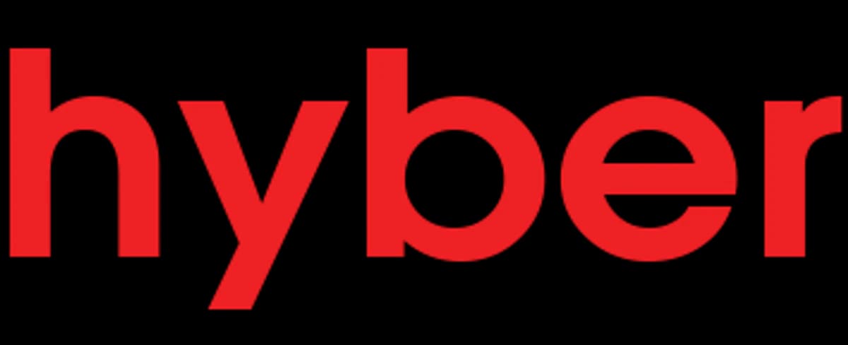 Hyber sarkans vārdiskais logo