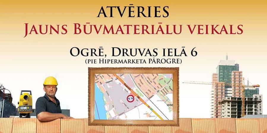 Būvmateriālu veikala reklāmas dizains