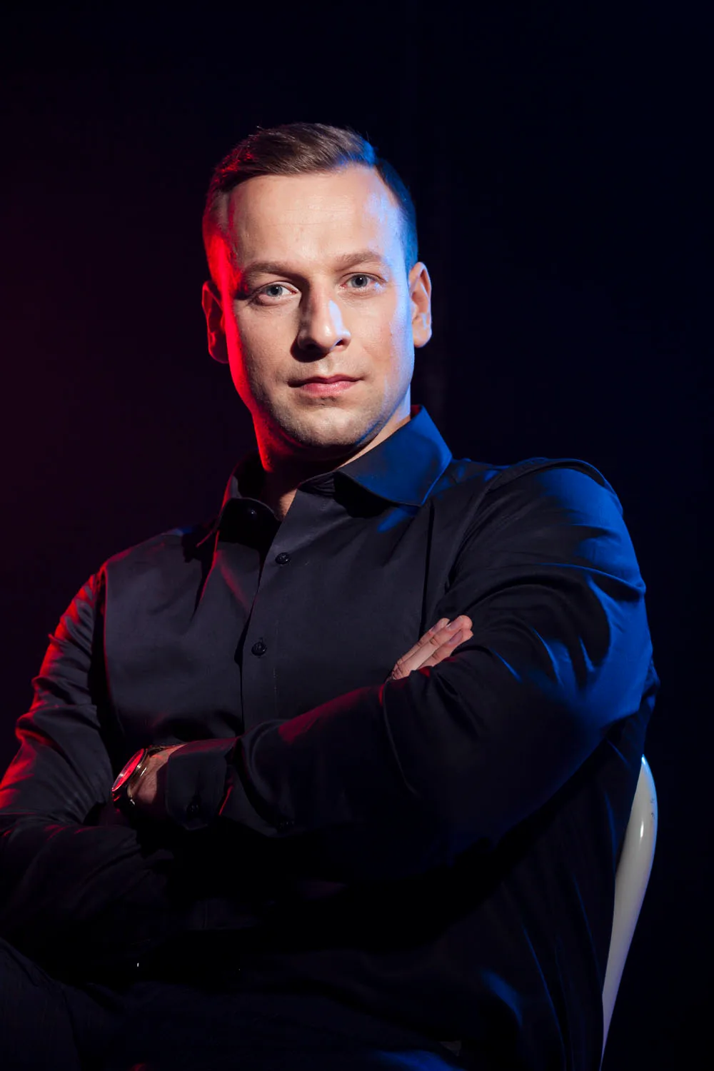 Vīriešu portretu fotosesija Rīgas studijā, 21. foto
