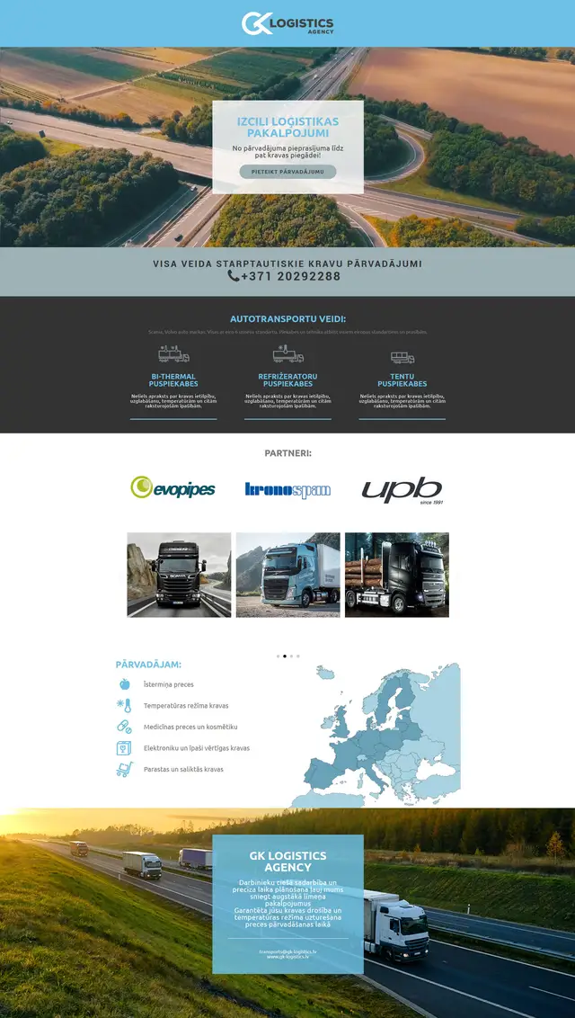 GK Logistics website screenshot