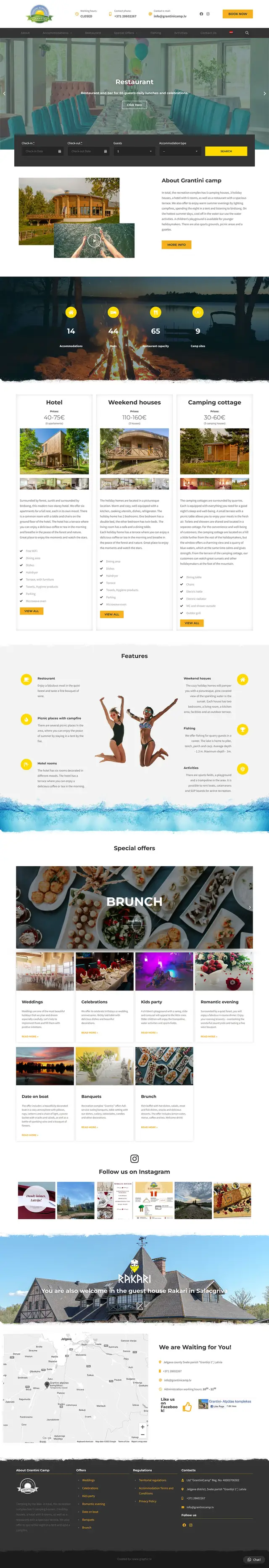 Grantini Resort website screenshot