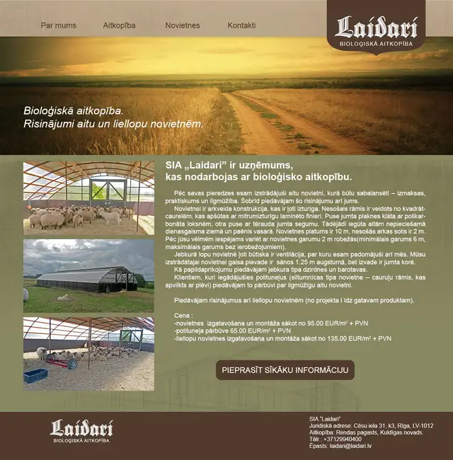 Laidari website screenshot