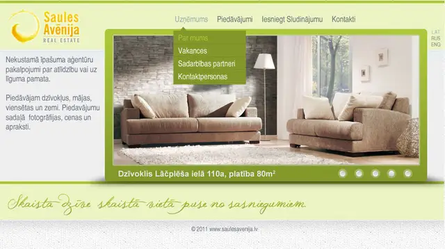 Saules Avenija website screenshot