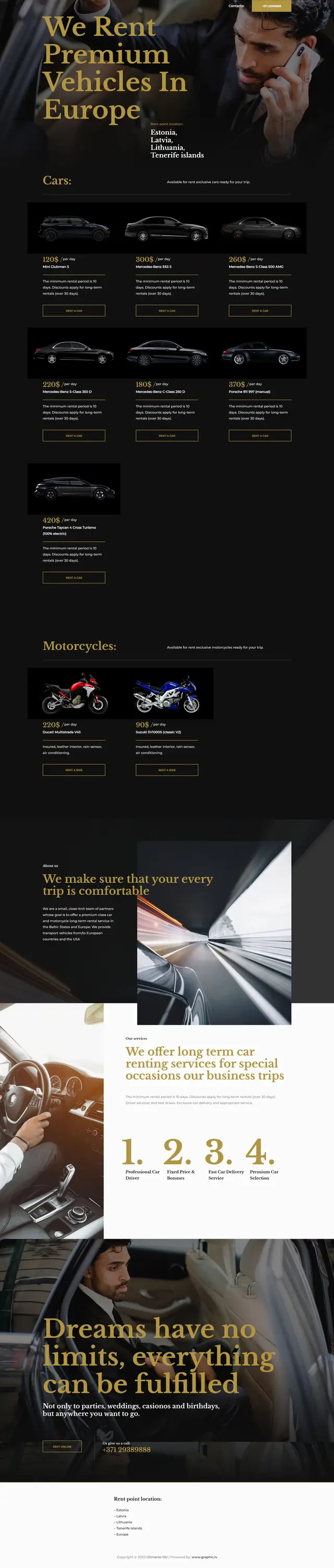 GCars website screenshot